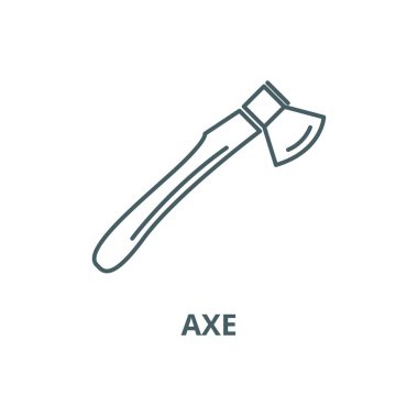 Axe çizgi simgesi, vektör. Axe anahat işareti, kavramı sembolü, düz illüstrasyon