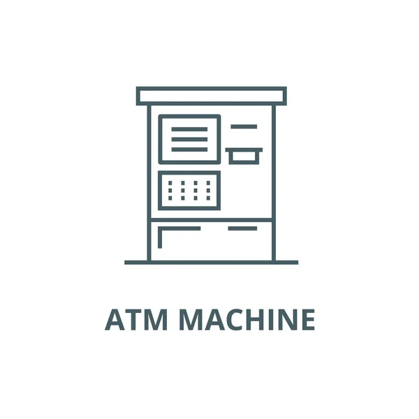 Atm machine line icon, vector. Atm machine outline sign, concept symbol, flat illustration