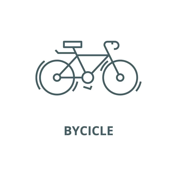 Bycicle 라인 아이콘, 벡터입니다. Bycicle 개요 표시, 개념 기호, 평면 그림 — 스톡 벡터