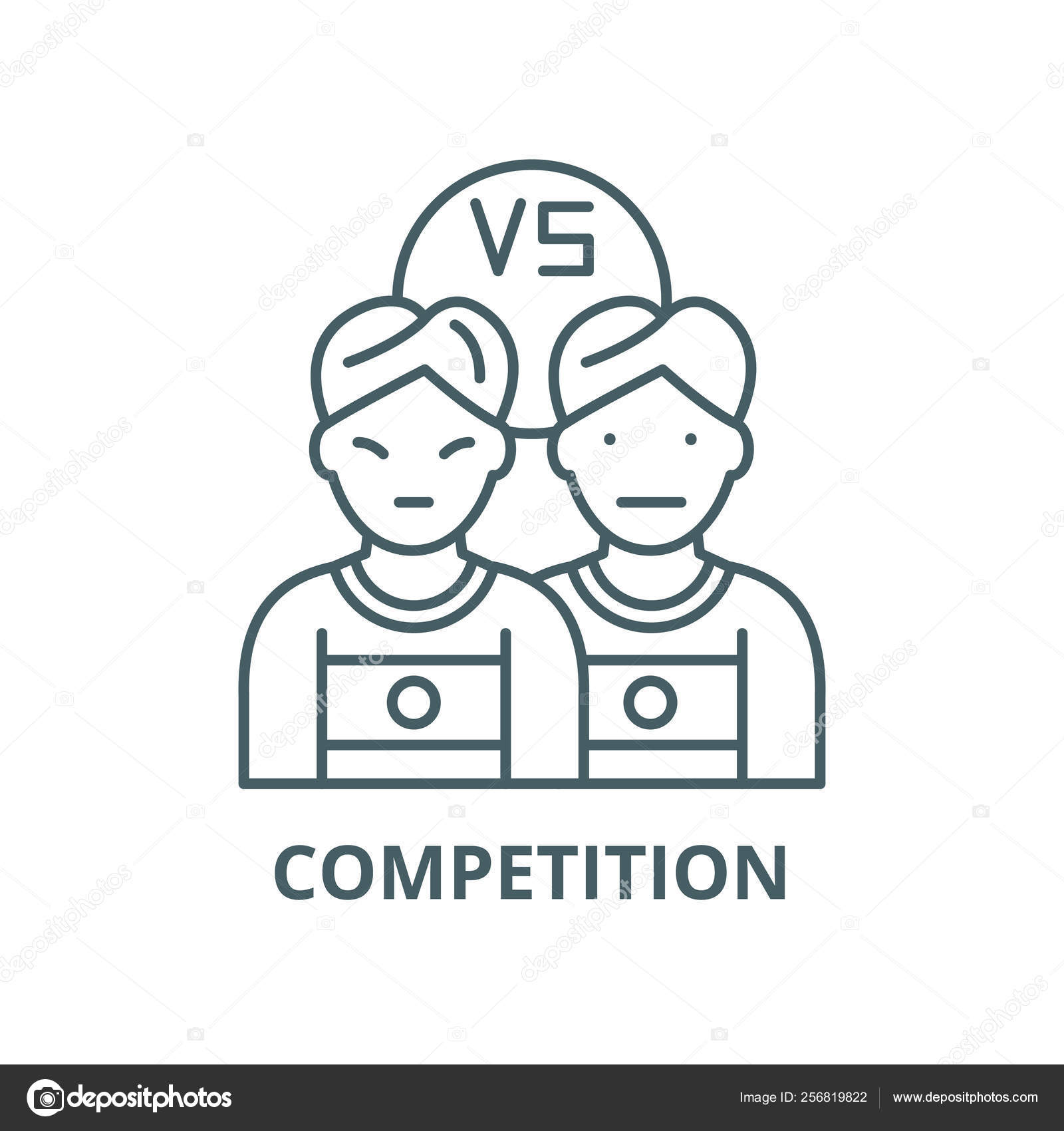 Competition line icon, vector. Competition outline sign, concept symbol ...