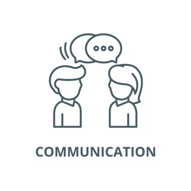 İletişim hattı simgesi, vector. İletişim anahat işareti, kavram sembolü, düz illüstrasyon