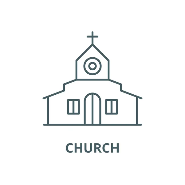Kerklijn icoon, Vector. Het overzichts teken van de kerk, concepten symbool, vlakke illustratie — Stockvector