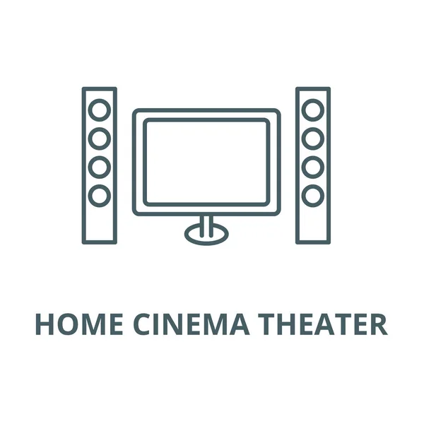 Cinema, Home Theater lijn icoon, Vector. Cinema, Home Theater schets teken, concept symbool, platte illustratie — Stockvector