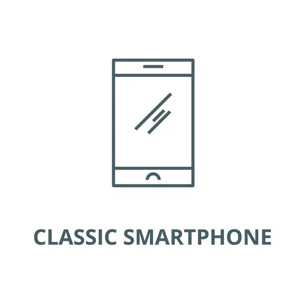 Klassische Smartphone-Liniensymbol, Vektor. klassisches Smartphone-Umrissschild, Konzeptsymbol, flache Abbildung — Stockvektor