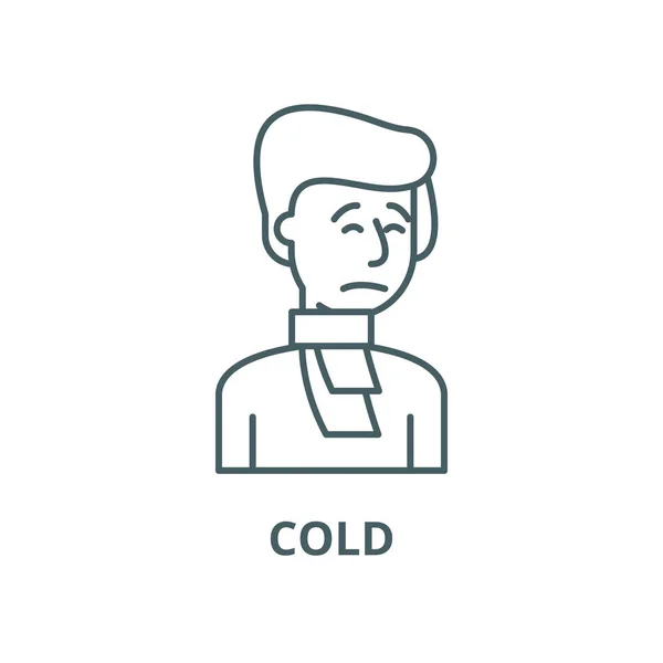 Icono de línea fría, vector. Signo de contorno frío, símbolo de concepto, ilustración plana — Archivo Imágenes Vectoriales