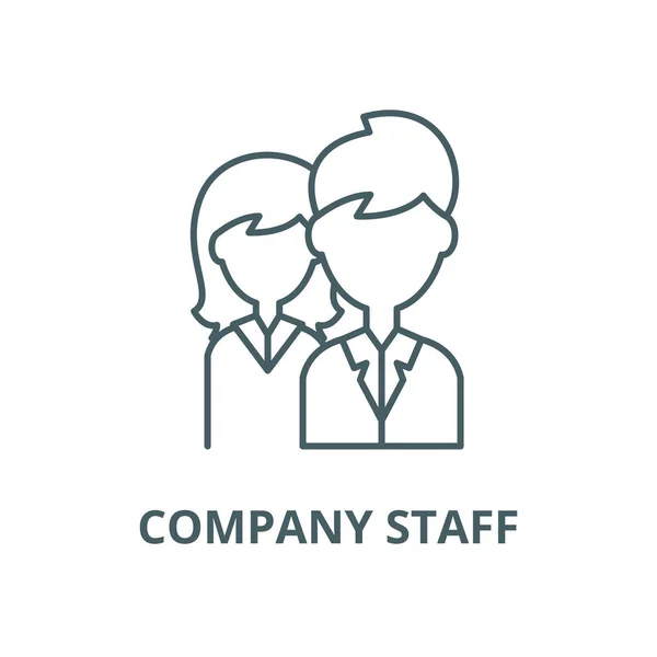 Firmenpersonallinie Symbol, Vektor. Firmenmitarbeiter umreißen Schild, Konzeptsymbol, flache Abbildung — Stockvektor