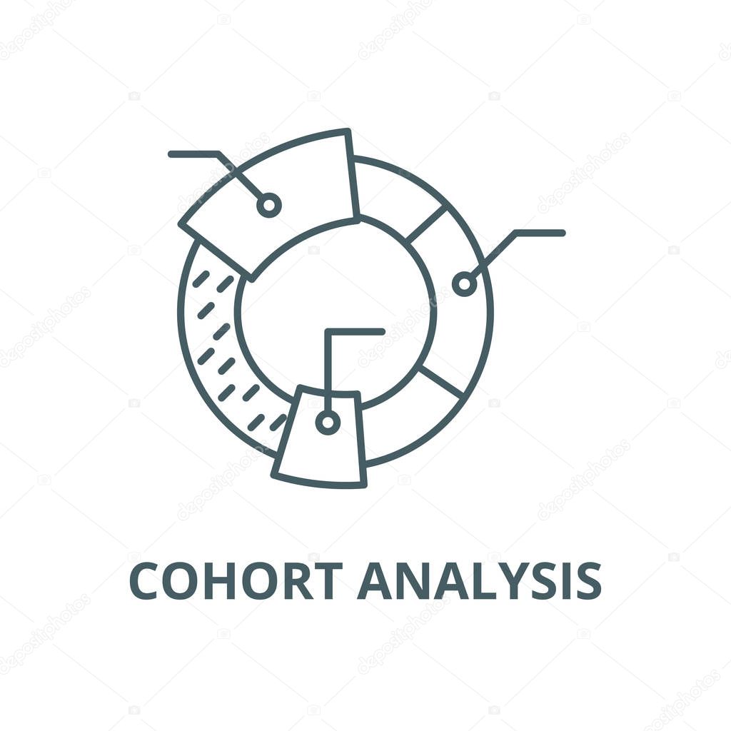 Cohort analysis line icon, vector. Cohort analysis outline sign, concept symbol, flat illustration