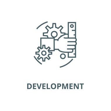 Geliştirme hattı simgesi, vektör. Geliştirme anahat işareti, kavram sembolü, düz illüstrasyon
