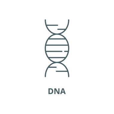 DNA hattı simgesi, vektör. DNA anahat işareti, konsept sembolü, düz illüstrasyon