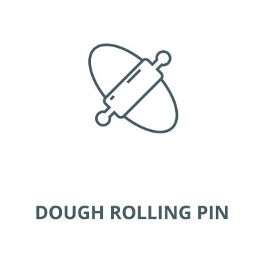 Hamur sarma pin hattı simgesi, vektör. Hamur haddeleme pin anahat işareti, kavramı sembolü, düz illüstrasyon