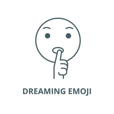 Hayal emoji çizgi simgesi, vektör. Hayal emoji anahat işareti, konsept sembolü, düz illüstrasyon