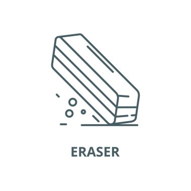 Silgi çizgi simgesi, vektör. Eraser anahat işareti, konsept sembolü, düz illüstrasyon