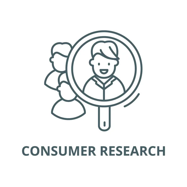 Consumer research line icon, vector. Consumer research outline sign, concept symbol, flat illustration — Stock Vector