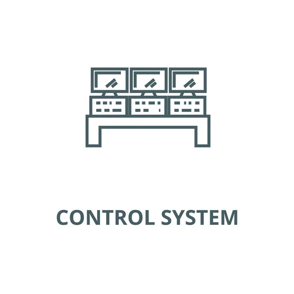 Kontrollsystem Zeilensymbol, Vektor. Steuerung Umrissschild, Konzeptsymbol, flache Abbildung — Stockvektor