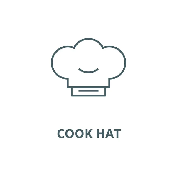 Cook hat line icon, vector. Cook hat outline sign, concept symbol, flat illustration — Stock Vector