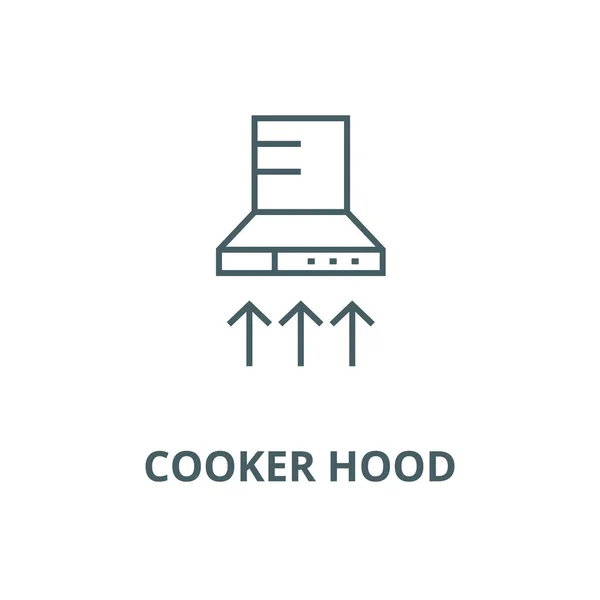Cooker hood line icon, vector. Cooker hood outline sign, concept symbol, flat illustration — Stock Vector