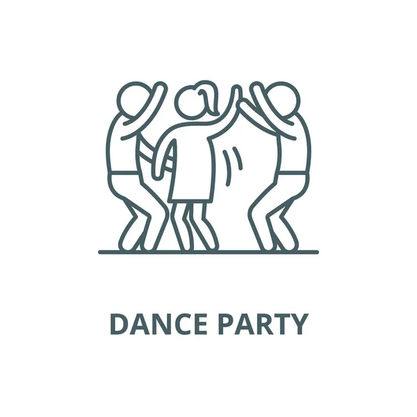 Ícone de linha de festa de dança, vetor. Signo de esboço de festa de dança, símbolo de conceito, ilustração plana — Vetor de Stock