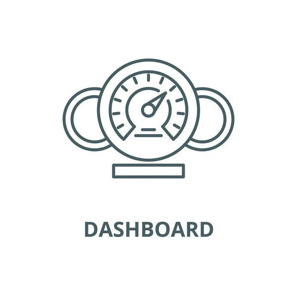 Dashboard lijn icoon, Vector. Dashboard schets teken, concept symbool, platte illustratie — Stockvector