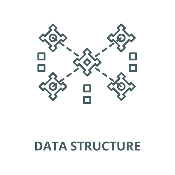 Піктограма лінії структури даних, вектор. Структура даних контурний знак, символ концепції, плоска ілюстрація — стоковий вектор