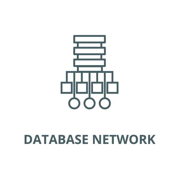 Database network illustration line icon, vector. Database network illustration outline sign, concept symbol, flat illustration — Stock Vector
