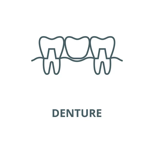 Значок зубной линии, вектор. Набросок зубного протеза, символ концепции, плоская иллюстрация — стоковый вектор