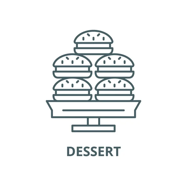 Значок лінії десерту, вектор. Знак контуру десерту, символ концепції, плоска ілюстрація — стоковий вектор