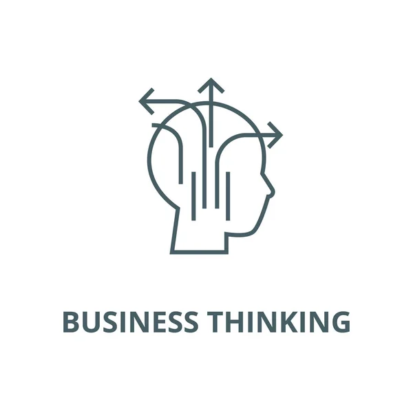 Anderes Business Thinking Line Icon, Vektor. anderes unternehmerisches Denken Umriss Zeichen, Konzept Symbol, flache Abbildung — Stockvektor