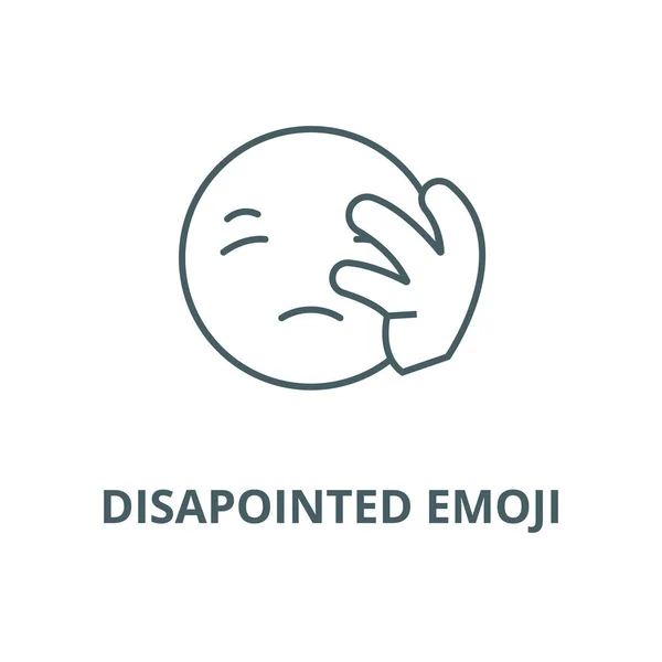 Icono de línea emoji decepcionado, vector. Señal de contorno emoji decepcionado, símbolo de concepto, ilustración plana — Archivo Imágenes Vectoriales