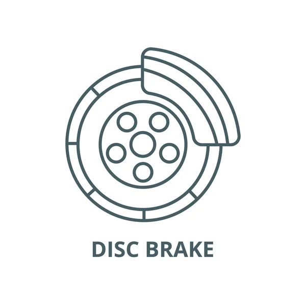Disc bremse, bil service line ikon, vektor. Skivebremse, omrids af vogntog, konceptsymbol, flad illustration – Stock-vektor