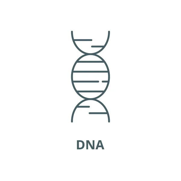 Icono de línea de ADN, vector. Signo de esquema de ADN, símbolo de concepto, ilustración plana — Archivo Imágenes Vectoriales