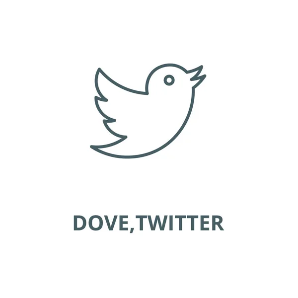 Taube, Twitterzeilensymbol, Vektor. Taube, Twitter Umrissschild, Konzeptsymbol, flache Illustration — Stockvektor