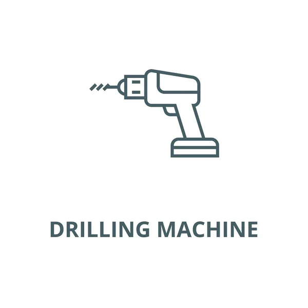 Reilling machine line icon, vector. Знак контура буровой машины, символ концепции, плоская иллюстрация — стоковый вектор