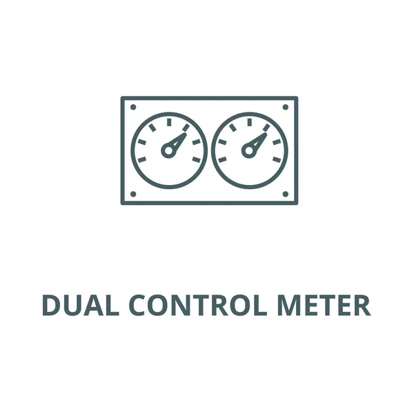 Dvoukanálová ikona s dvojitým ovládáním, vektor. Dvojznaèný obrys, symbol konceptu, plochý ilustrace — Stockový vektor