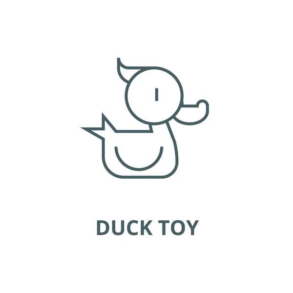 Duck toy line icon, vector. Duck toy outline sign, concept symbol, flat illustration — Stock Vector