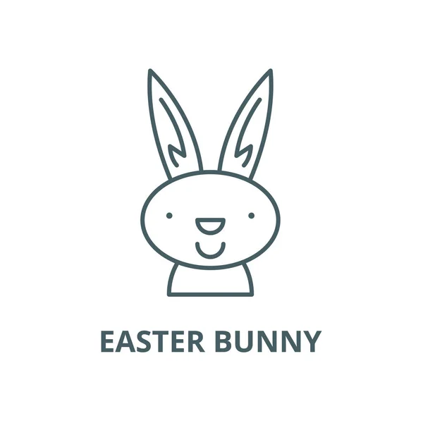 Easter bunny line icon, vector. Easter bunny outline sign, concept symbol, flat illustration — Stock Vector