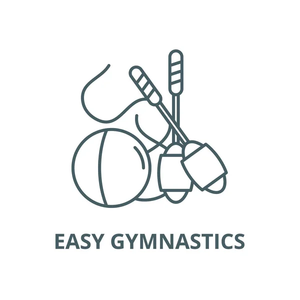 Facile icona della linea di ginnastica, vettore. Facile segno di contorno ginnastica, simbolo concettuale, illustrazione piatta — Vettoriale Stock