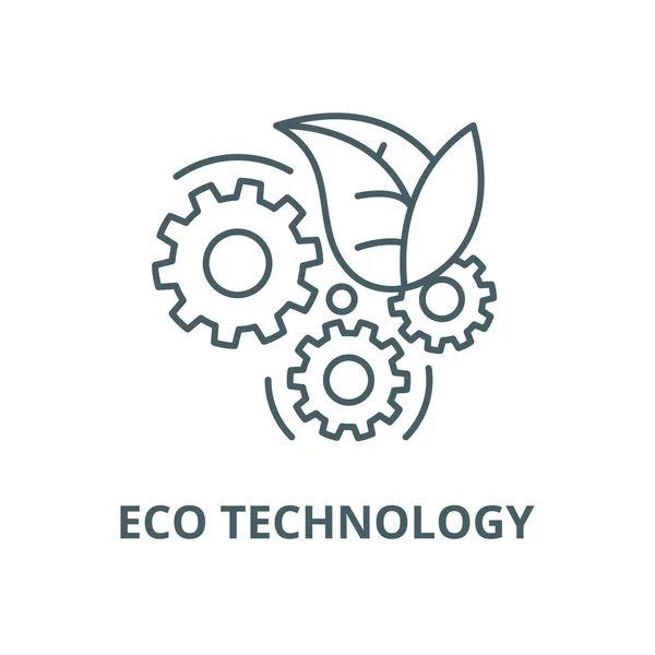 Eco technology line symbol, vektor. Ökotechnologie Umriss Zeichen, Konzept Symbol, flache Abbildung — Stockvektor