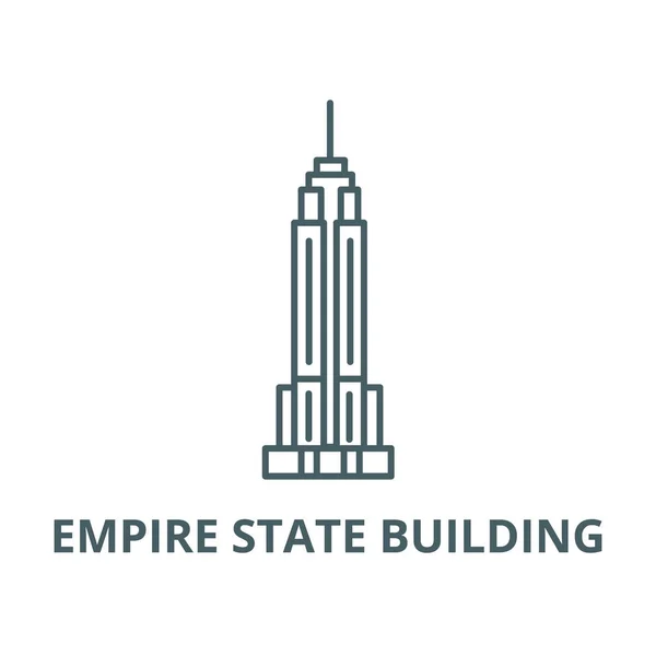 Empire state building line icon, vector. Empire state building boline sign, concept symbol, flat illustration — Vector de stock