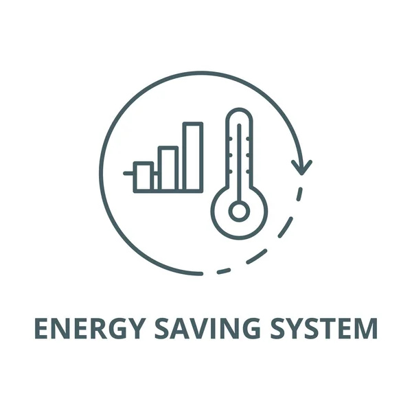 Ikona systémové úspory energie, vektor. Značka systému pro úsporu energie, symbol koncepce, plochá ilustrace — Stockový vektor