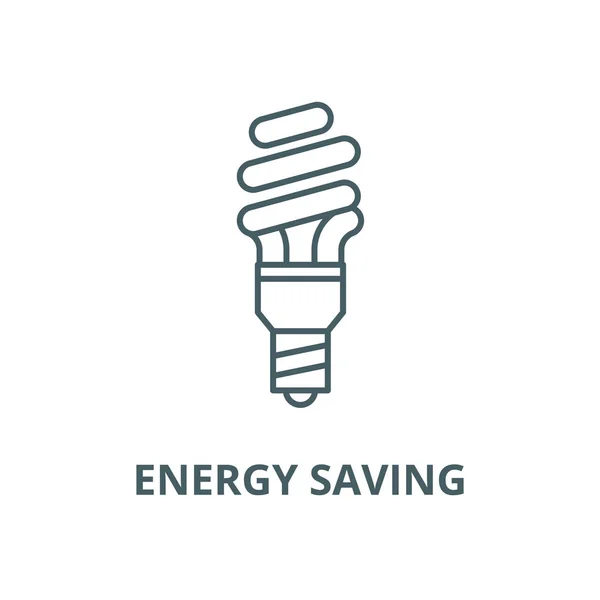 Ikona na čáře úspory energie, vektor. Znak pro úsporu energie, symbol konceptu, plochá ilustrace — Stockový vektor