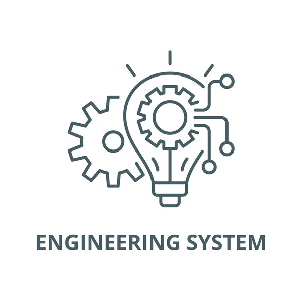Піктограма лінії інженерної системи, вектор. Інженерна система контурний знак, символ концепції, плоска ілюстрація — стоковий вектор