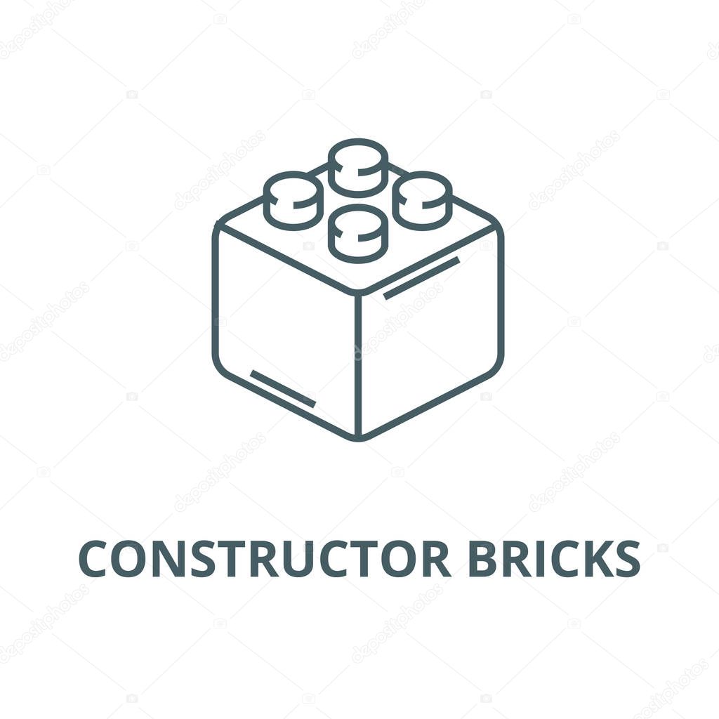 Constructor bricks line icon, vector. Constructor bricks outline sign, concept symbol, flat illustration