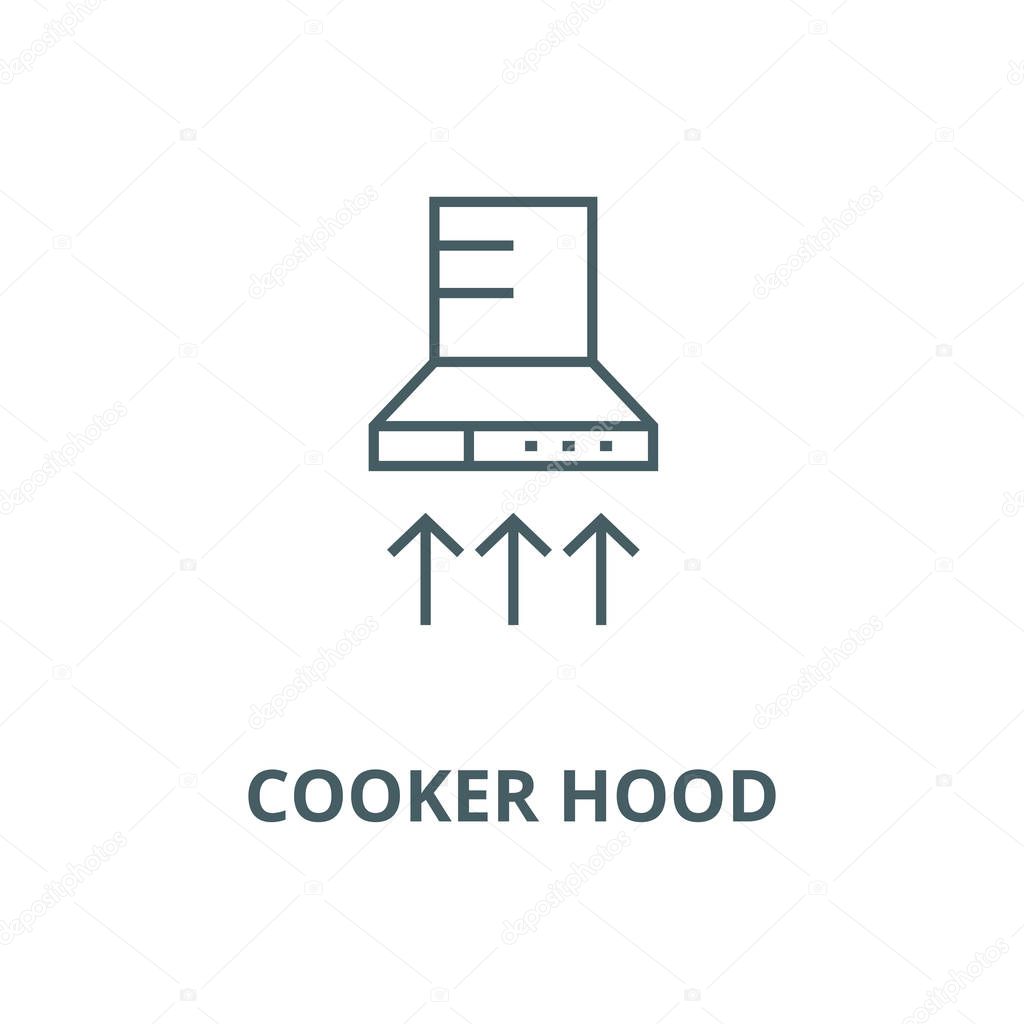 Cooker hood line icon, vector. Cooker hood outline sign, concept symbol, flat illustration
