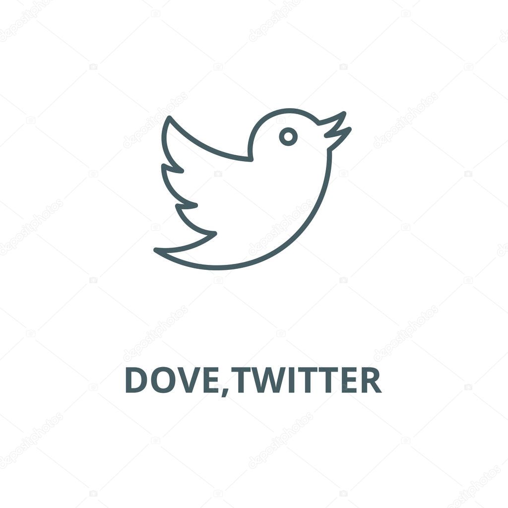 Dove Twitter Line Icon Vector Dove Twitter Outline Sign Concept Symbol Illustration Premium Vector In Adobe Illustrator Ai Ai Format Encapsulated Postscript Eps Eps Format