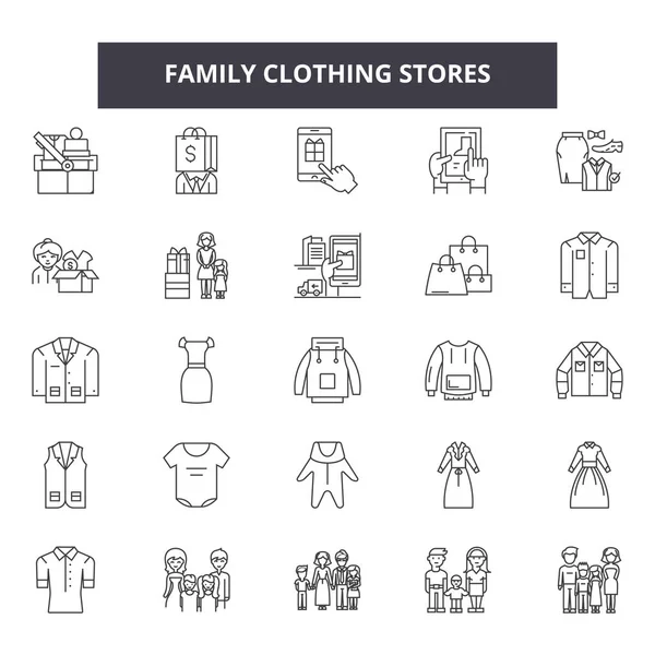 Aile çizgisi simgeleri, işaretler seti, vektör. Aile anahat kavramı, illüstrasyon: baba, anne, insanlar, çocuk, kadın, birlikte, aile