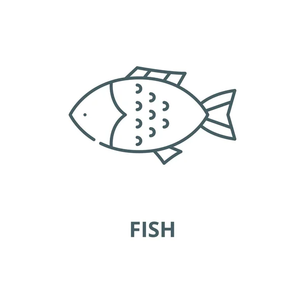 물고기 벡터 선 아이콘, 윤곽선 개념, 선형 기호 — 스톡 벡터