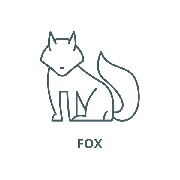 Fox vector line icon, linear concept, outline sign, symbol — Stock Vector