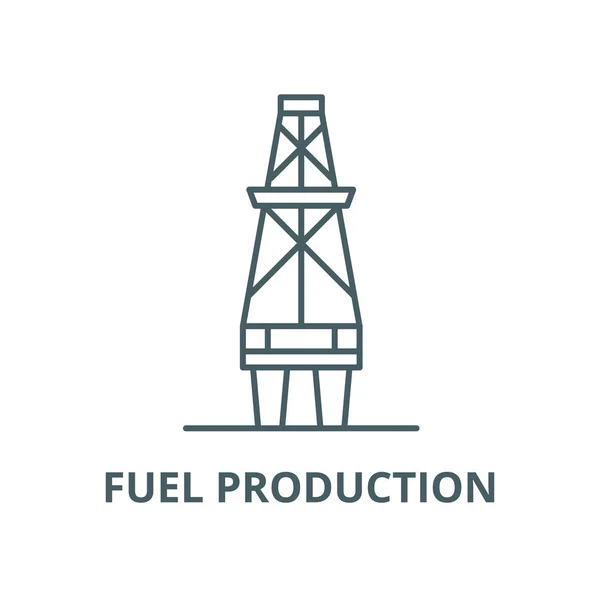 Icono de línea vectorial de producción de combustible, concepto lineal, signo de contorno, símbolo — Vector de stock