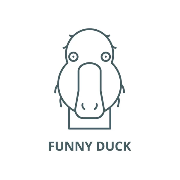 Funny duck vector line icon, linear concept, outline sign, symbol — Stock Vector