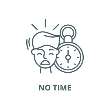 Zaman vektör çizgisi simgesi, doğrusal kavram, anahat işareti, sembol yok